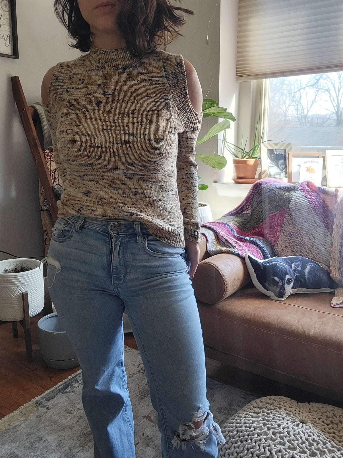 C St Cold Shoulder Sweater - Knitting Pattern