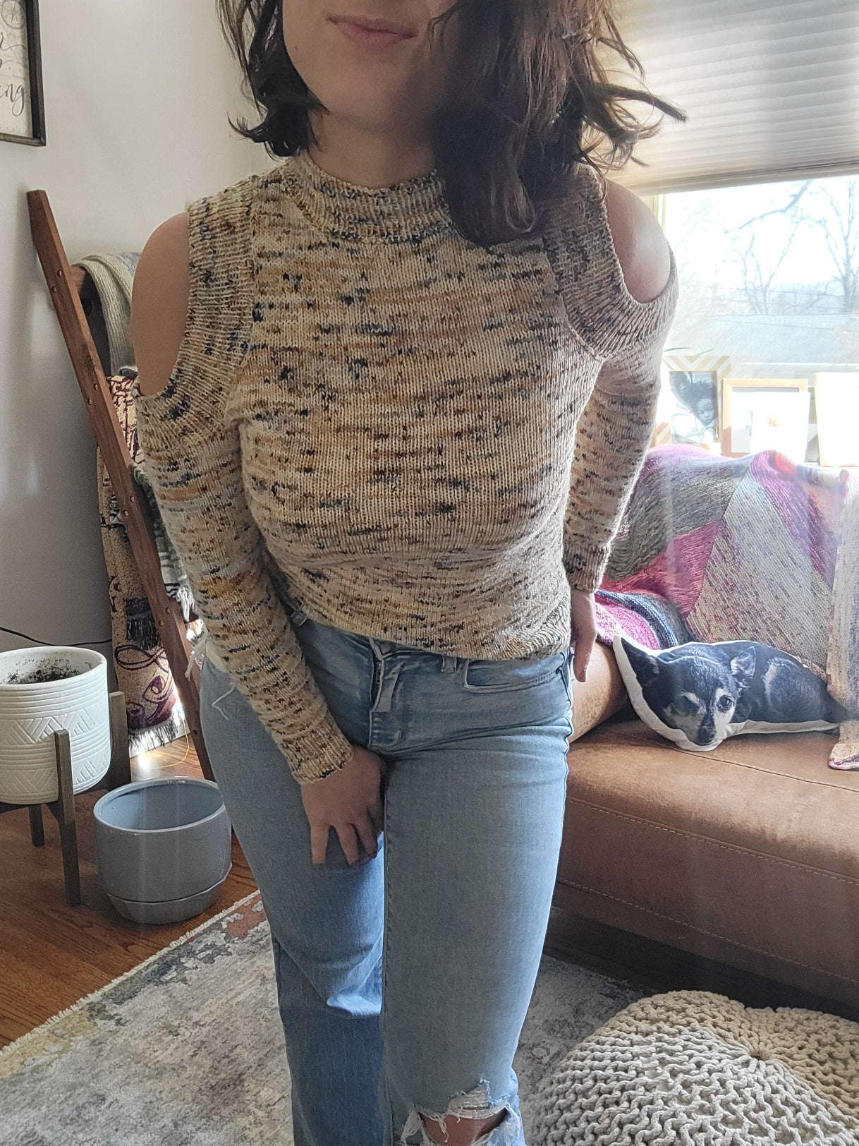 C St Cold Shoulder Sweater - Knitting Pattern