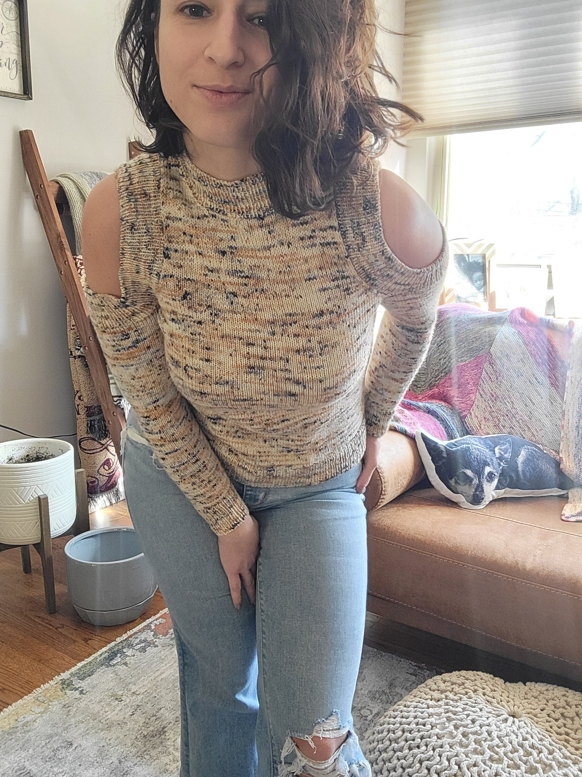 C St Cold Shoulder Sweater - Knitting Pattern