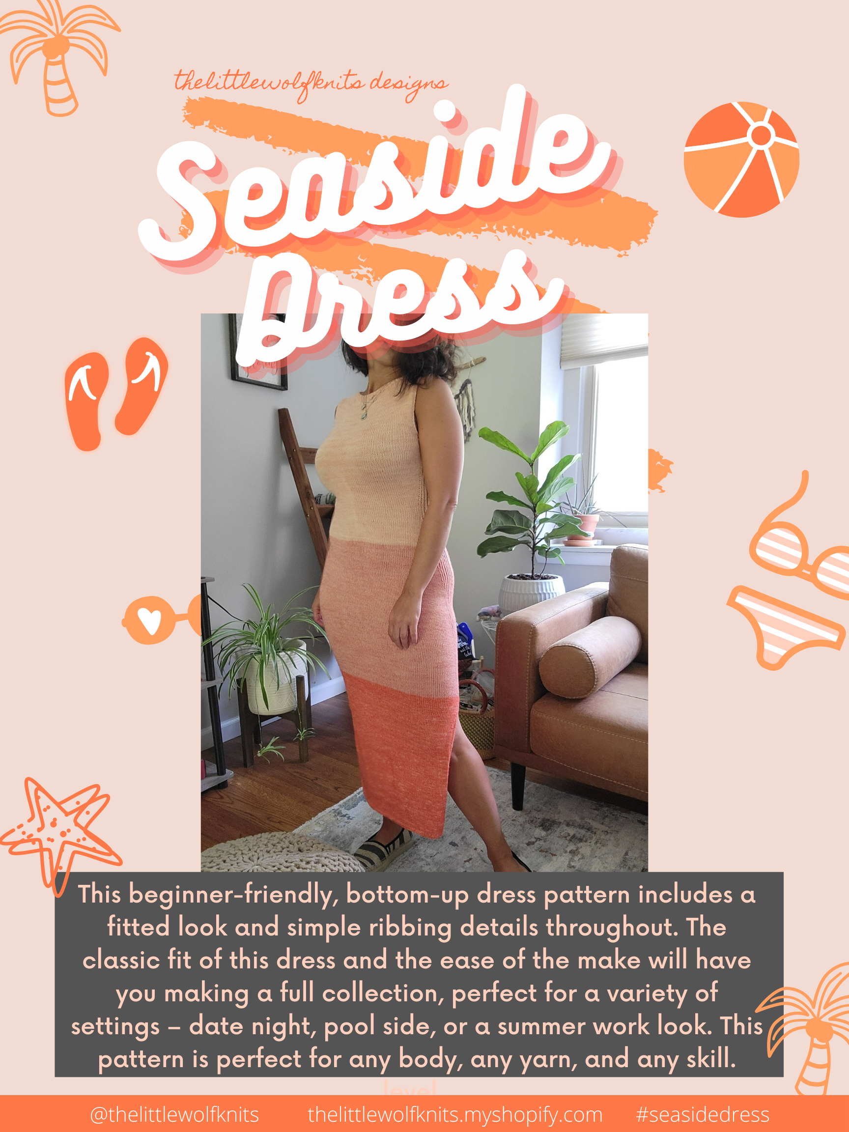Seaside Dress - Knitting Pattern thelittlewolfknits Seaside Dress - Knitting Pattern thelittlewolfknits