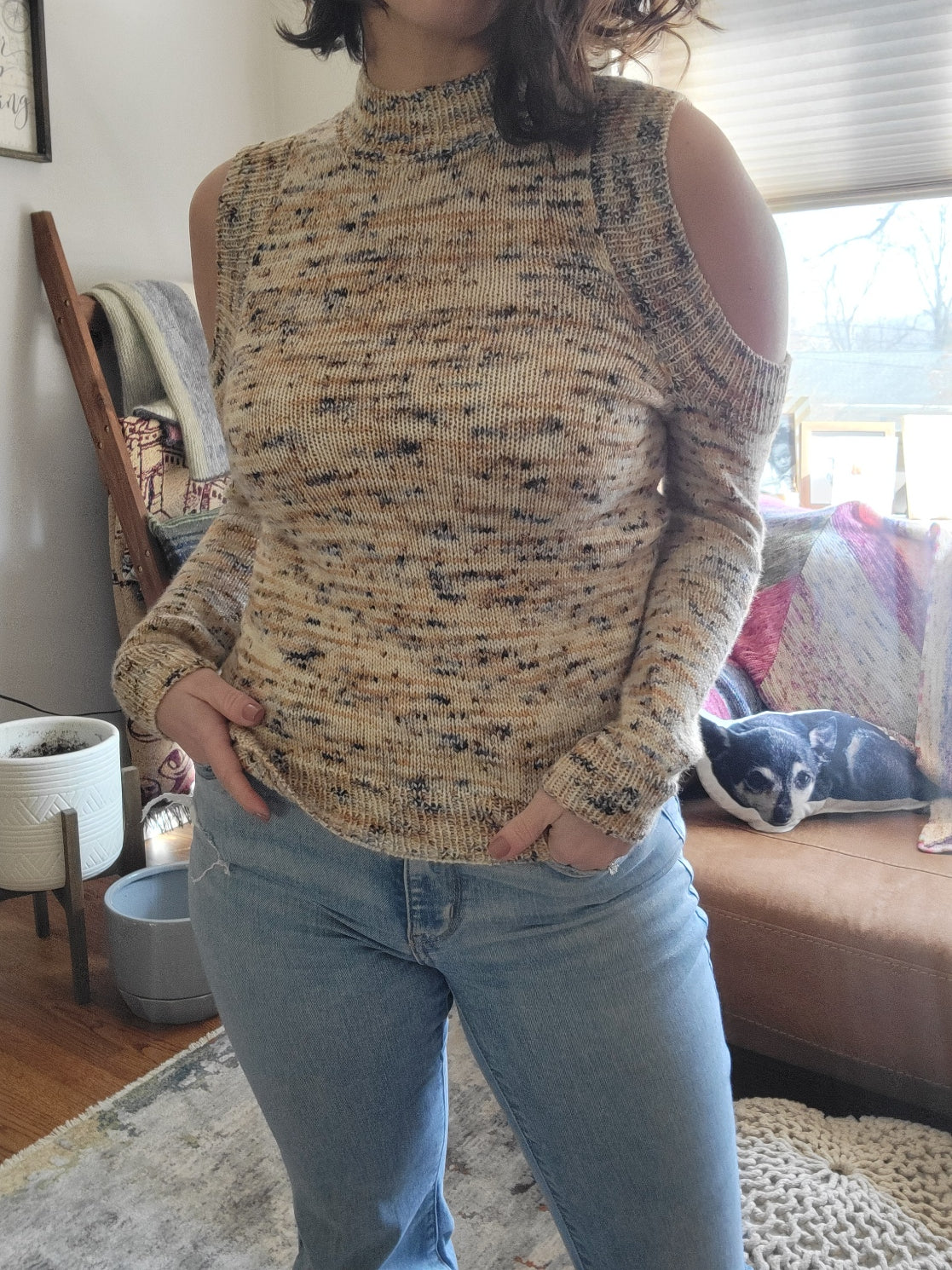 C St Cold Shoulder Sweater - Knitting Pattern