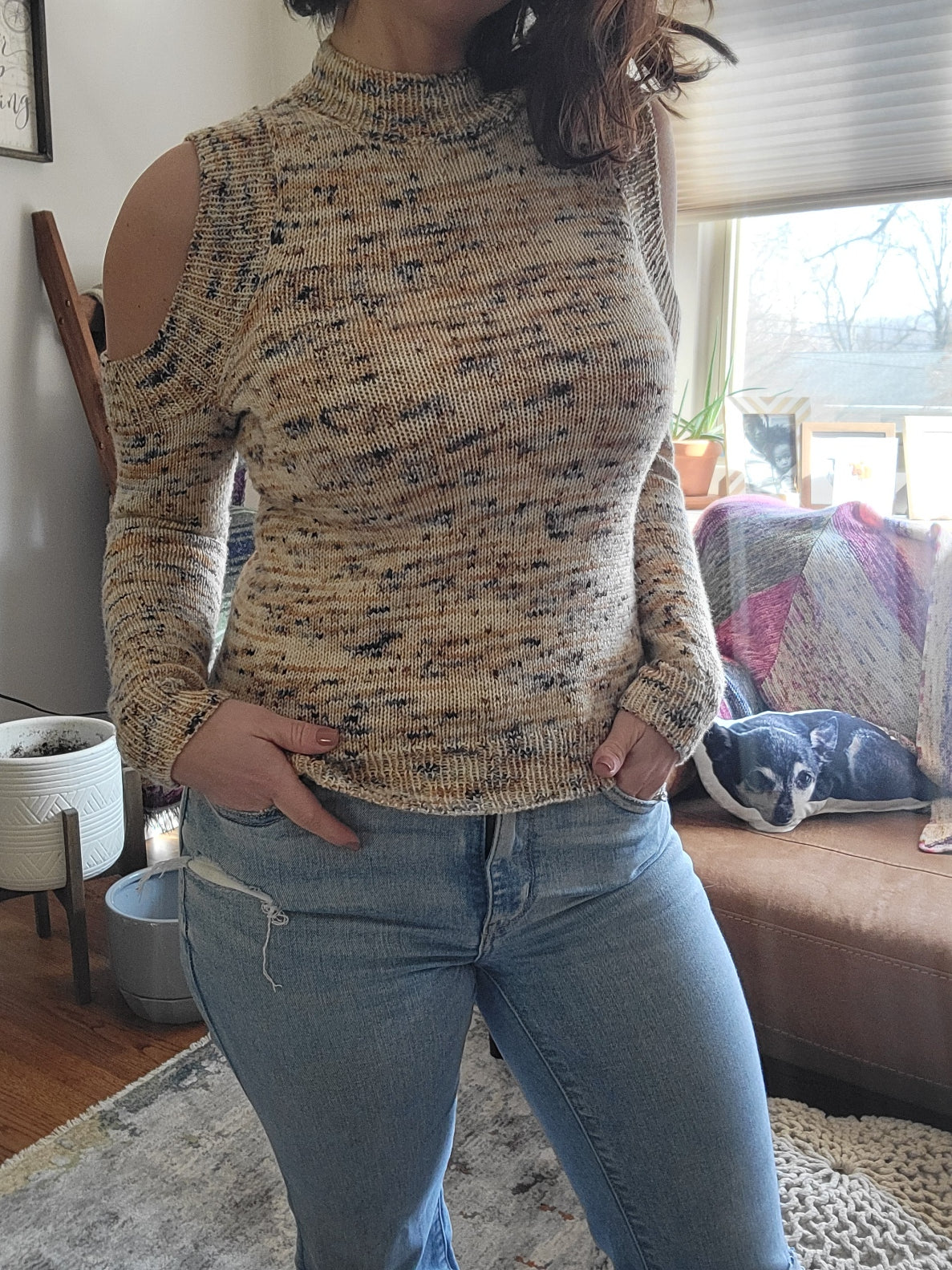 C St Cold Shoulder Sweater - Knitting Pattern