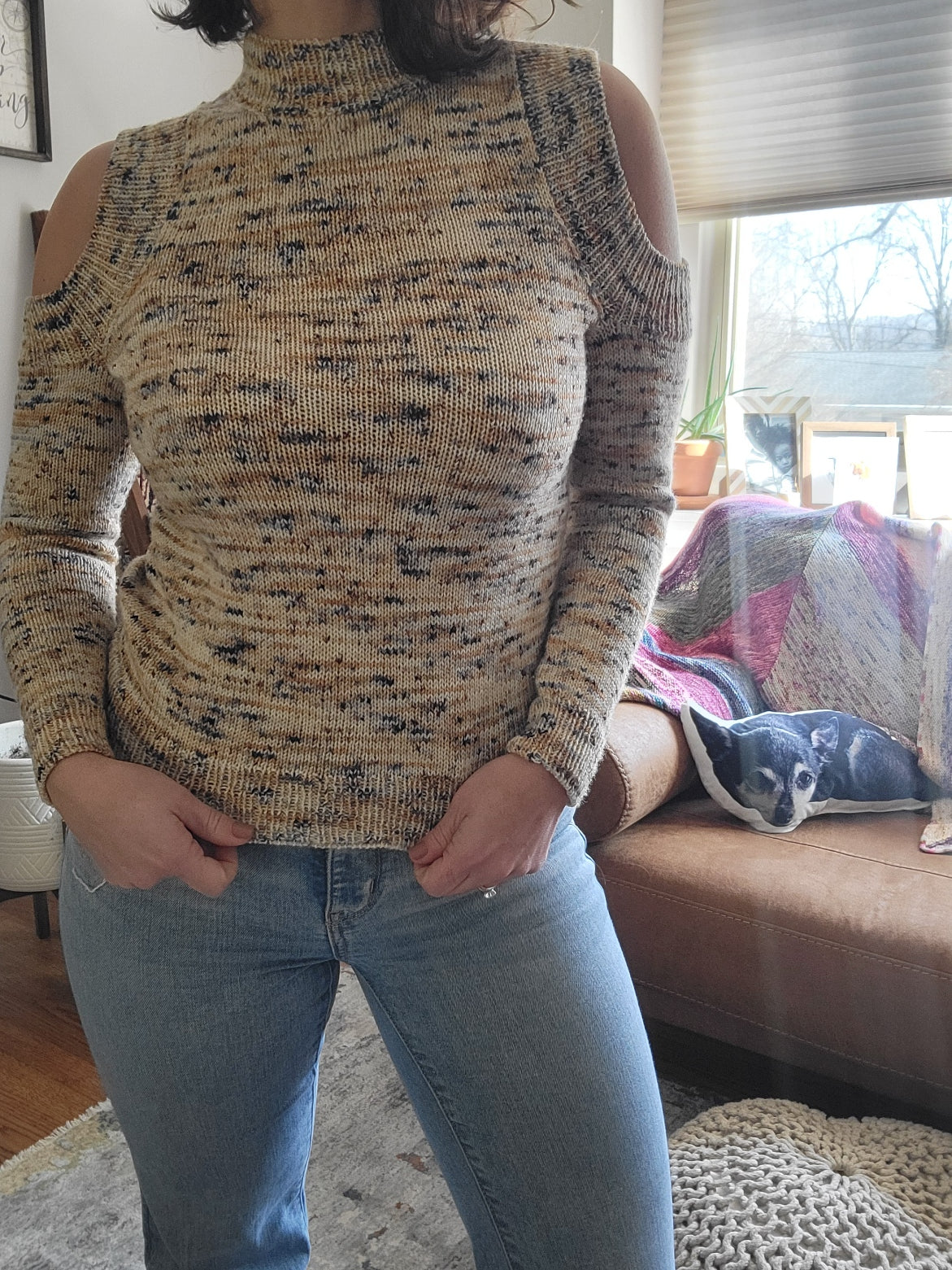 C St Cold Shoulder Sweater - Knitting Pattern