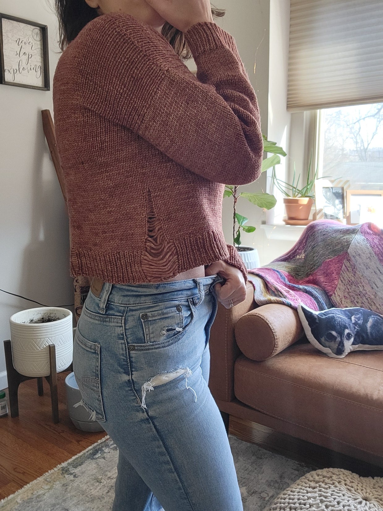 D St Distressed Sweater - Knitting Pattern