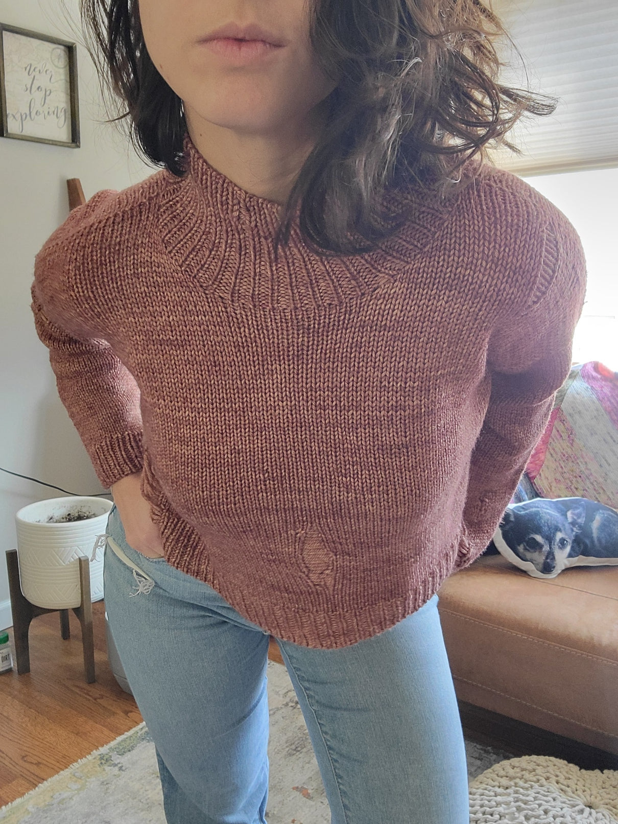 D St Distressed Sweater - Knitting Pattern
