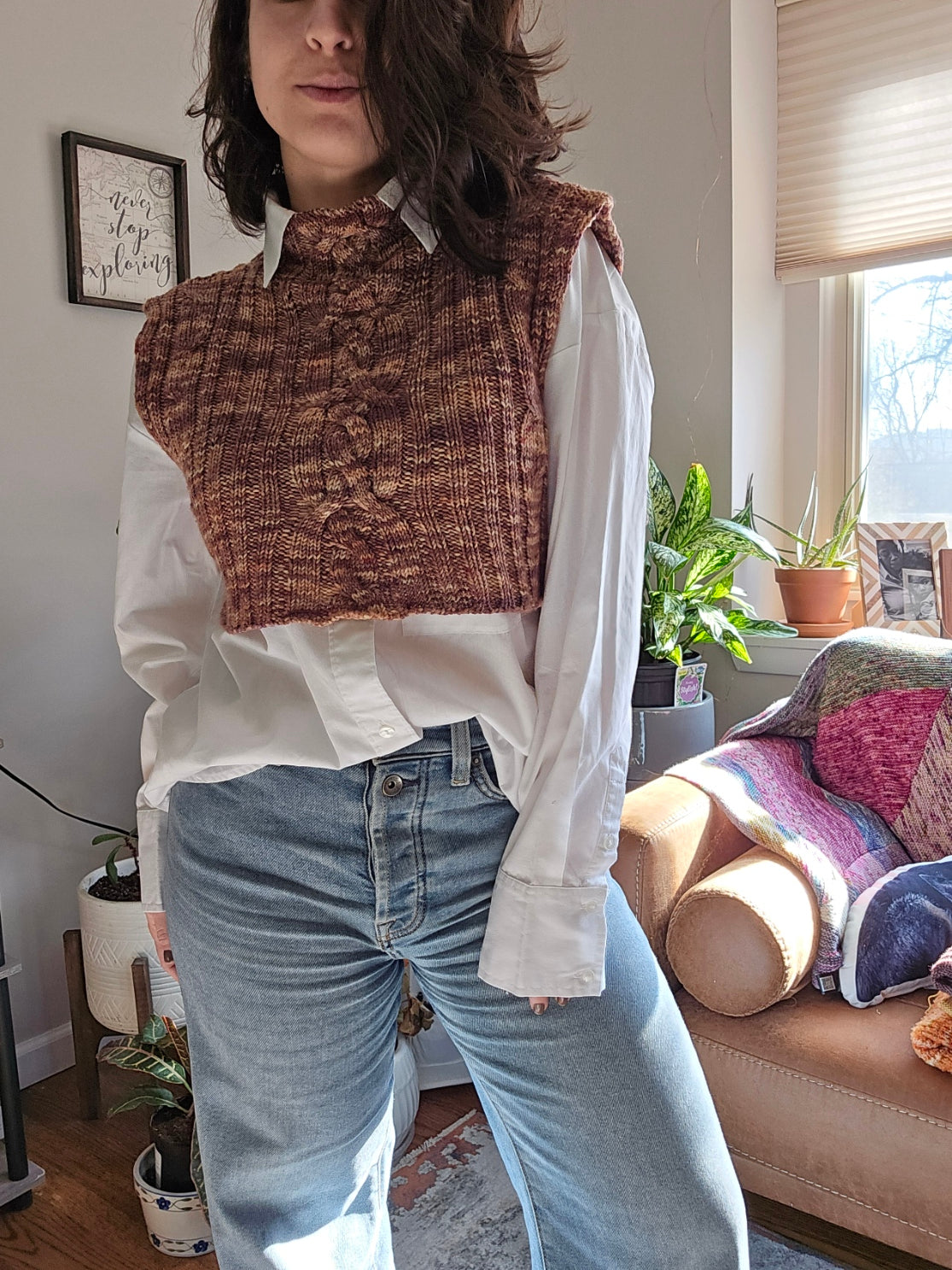 Central Ave Cabled Crop - Knitting Pattern