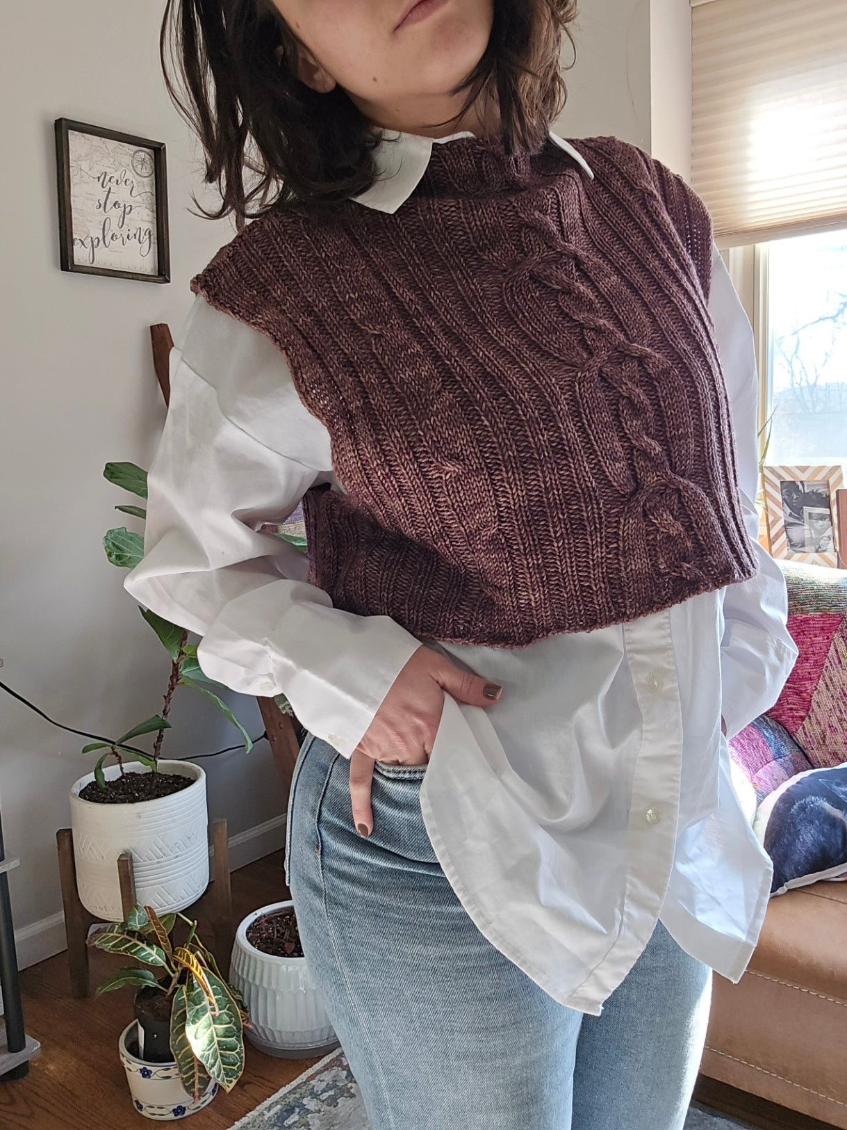 Central Ave Cabled Crop - Knitting Pattern