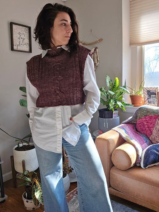 Central Ave Cabled Crop - Knitting Pattern